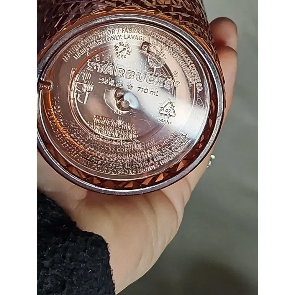 Starbucks 2021 Winter Holiday Jeweled Tumbler Cold Cup 24oz Rose Gold Venti - Picture 8 of 8